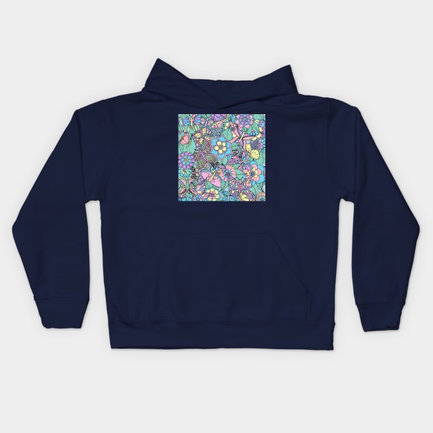 Pastel Butterfly Garden Kids Hoodie by HLeslie Design